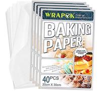 WRAPOK Papier Cuisson Feuilles Caissettes de Biscuits Anti-Pâtisseries Pré-Couper Panches en Panneaux de pour Cuisine 8 x 12 Pouces - 160 Pièces