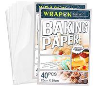 WRAPOK Papier Cuisson Feuilles Caissettes de Biscuits Anti-Pâtisseries Pré-couper Panches en Panneaux de Pour Cuisine 8 x 12 Pouces - 80 Pièces