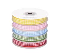 Wrapping Ribbon - Plaid Craft Supplies, Thin Decorative Ribbon Set for Elegant Gift Wrapping and Creative Designs, Multi Purpose Fabric Ribbons for Flower Bouquet Hair Bows Wreath Garland Art Projects