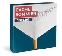 Wrappybag Cache-Sommier 180 x 200 cm - Rénovez et Modernisez Votre Ancien Sommier - Cache sommier Blanc - 6 Tailles Disponibles