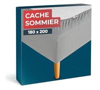 Wrappybag Cache-Sommier 180 x 200 cm - Rénovez et Modernisez Votre Ancien Sommier - Cache sommier Gris - 6 Tailles Disponibles
