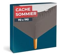 Wrappybag Cache-Sommier 90 x 190 cm - Rénovez et Modernisez Votre Ancien Sommier - Cache sommier Taupe - 6 Tailles Disponibles
