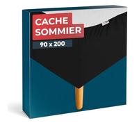 Wrappybag Cache-Sommier 90 x 200 cm - Rénovez et Modernisez Votre Ancien Sommier - Cache sommier Noir - 6 Tailles Disponibles