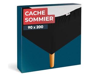 Wrappybag Cache-Sommier 90 x 200 cm - Rénovez et Modernisez Votre Ancien Sommier - Cache sommier Noir - 6 Tailles Disponibles