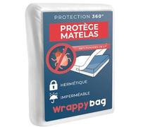 WRAPPYBAG Housse de Matelas Imperméable Intégrale Anti-Punaise de Lit & Acarien - Alèse Protège Matelas sans Traitement Chimique - pour Matelas 160x200 - 15 Tailles et hauteurs Disponibles