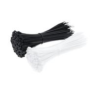 Wraps de cravate en nylon, Attache autobloquante en nylon 5 x 300 mm à 8 500, anneau de fixation câble, sangle plastique for fermeture éclair(White,8x450mm-5pcs)