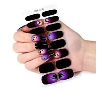 Wraps de manucure d ' Halloween prédécoupés en tailles, CMK0142 | Pas besoin de photopolymérisation, accessoires de préparation inclus, autocollants pour ongles