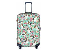 Wratle Housse de protection élastique pour valises de 45,7 à 76,2 cm, camouflage bleu, Sweet Basset Hound Florals, S