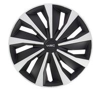 4 Enjoliveurs Wrc 15 Pouces Carbon Style Noir/argent Mat