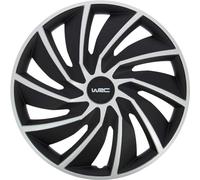 WRC 007598 - 4 Enjoliveurs 15" Pouces, Turbo Bicolore, Argent, noir