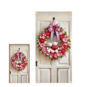 Wreath Decoration - 100D Polyester, 35.43x70.86inch Holiday Ornament Romantic Heart-Shaped Design | Valentine's Day Door Wreath Front Door and Window Hanging, Holiday Decor for Home, Farmhouse