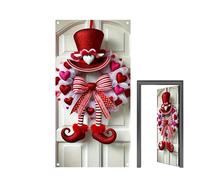 Wreath Decoration - 100D Polyester, 35.43x70.86inch Holiday Ornament Romantic Heart-Shaped Design | Valentine's Day Door Wreath Front Door and Window Hanging, Holiday Decor for Home, Farmhouse