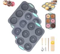 Wreath Ice Mold, 2026 New Wreath Ice Mold for Holiday Cocktails, Holiday Wreaths Ices Cubes Molds, Christmas Silicone Wreaths Ices Cube Tray, for Cubes, Donuts, Soap & Chocolate (U)