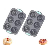 Wreath Ice Mold for Holiday Cocktails, 6-Cavity Christmas Wreath Ice Mold for Wreath Ice Cubes Donuts Soap & Chocolate, Easy Release for Baking & DIY Crafts (Donut*2)