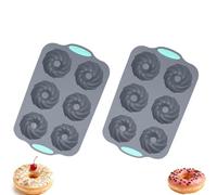 Wreath Ice Mold for Holiday Cocktails, 6-Cavity Christmas Wreath Ice Mold for Wreath Ice Cubes Donuts Soap & Chocolate, Easy Release for Baking & DIY Crafts (Tornado*2)