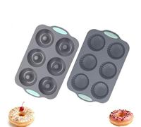 Wreath Ice Mold for Holiday Cocktails, 6-Cavity Christmas Wreath Ice Mold for Wreath Ice Cubes Donuts Soap & Chocolate, Easy Release for Baking & DIY Crafts (Donut + Cake)