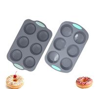 Wreath Ice Mold for Holiday Cocktails, 6-Cavity Christmas Wreath Ice Mold for Wreath Ice Cubes Donuts Soap & Chocolate, Easy Release for Baking & DIY Crafts (Cake + Round Cup)