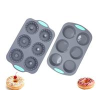 Wreath Ice Mold for Holiday Cocktails, 6-Cavity Christmas Wreath Ice Mold for Wreath Ice Cubes Donuts Soap & Chocolate, Easy Release for Baking & DIY Crafts (Style 9)