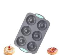 Wreath Ice Mold for Holiday Cocktails, 6-Cavity Christmas Wreath Ice Mold for Wreath Ice Cubes Donuts Soap & Chocolate, Easy Release for Baking & DIY Crafts (Donut)