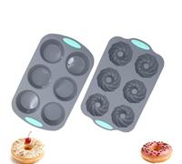 Wreath Ice Mold for Holiday Cocktails, 6-Cavity Christmas Wreath Ice Mold for Wreath Ice Cubes Donuts Soap & Chocolate, Easy Release for Baking & DIY Crafts (Tornado + Round Cup)