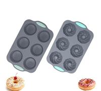 Wreath Ice Mold for Holiday Cocktails, 6-Cavity Christmas Wreath Ice Mold for Wreath Ice Cubes Donuts Soap & Chocolate, Easy Release for Baking & DIY Crafts (Cake + Tornado)