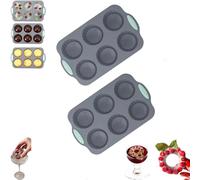 Wreath Ice Mold, Wreath Ice Mold for Holiday Cocktails, 6 Hole Silicone Cube Trays Suitable for Holiday Cocktails/Chocolate/Desserts (2PCS-DD)