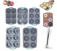 Wreath Ice Mold, Wreath Ice Mold for Holiday Cocktails, 6 Hole Wreaths Ices Cubes, Silicone Christmas Wreaths Ices Cube Tray, for Cubes, Donuts, Soap & Chocolate, Easy Release (Z)