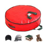 Wreath Storage Bag - Heavy Duty Organizer | Waterproof Zippered Wreath Storage Bag With DustProtection and Sturdy Handle; Ideal For Home, Closet, Under-Bed, Garage, Or Travel Holiday Decoration Organ