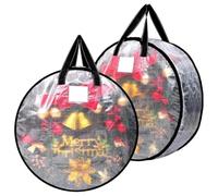 Wreath Storage Conteneur, Garland Decor Organizer, 2 Pieces Transparent Garland Container, For Christmas Halloween Holiday Festival Apartment Wardrobe Garage Attic Laundry