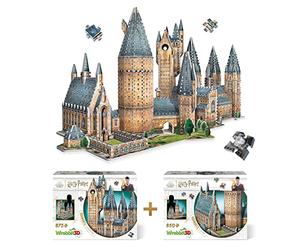 Wrebbit Harry Potter's School of Witchcraft & Wizardry Puzzle 3D Made Puzz-3D, Great Hall & Astronomy Combo Pack
