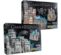 Wrebbit Lot de Puzzles 3D The Red Keep & Winterfell de Game of Thrones (1755 pièces)