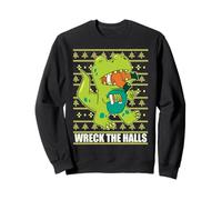 Wreck The Halls T-Rex Dinosaure Tyrannosaure Meme de Noël Sweatshirt