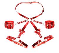 WreGmgg ̣ σ Ceinture en cuir rouge, cadeau original pour homme femme.