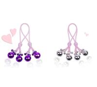 WreGmgg- ̣ σ Décorations scintillantes, les pinces à clochettes argentées et violettes ajoutent une vibration festive unique-L03