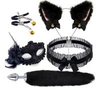 WreGmgg ̣ σ Ensemble D'accessoires 4 Pièces En Dentelle Noire, Un Cadeau Original Pour Les Hommes Et Les Femmes.