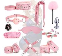 WreGmgg Accessoires D'entraînement Athlétique, Ensemble Combiné De 12 Pièces en Cuir (Rose) - Q