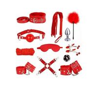 WreGmgg Accessoires en Cuir en Peluche Rouge Multifonctionnels Ensemble De 12, Outils De Fitness D'IntéRieur, Excellent éQuipement De Fitness pour l'exercice Et Le Yoga, Cadeaux pour Les Couples - H