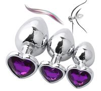 WreGmgg Accessoires Multifonctionnels D'éTirement du Glute pour Hommes Et Femmes, Un Ensemble Lisse De 3 PièCes avec des Pierres PréCieuses sur La Base - Q (Violet)