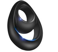 WreGmgg Anneau Double Cercle En Silicone Noir, Style Empilage à La Mode -Z