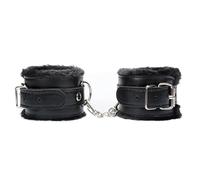 WreGmgg Bracelets en Cuir d'entraînement Classique Noir intérieur, menotte BDSM avec Longueur de Poignet réglable, Accessoires d'équipement Sportif, Cadeau de Couple - Q