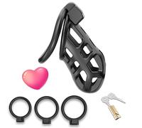 WreGmgg Cage De Chasteté Sexuelle Noir Haute éLasticité Cage De Chasteté Multifonctionnelle, Design Lavable, Cadeau De Couple - D29