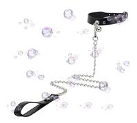 WreGmgg Collier De Fitness De Yoga en Cuir Noir avec Cordon, Accessoires De Jeu De RôLe De Peau PU RéGlable - D15