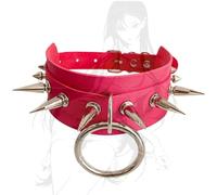 WreGmgg Collier en Cuir Rouge avec Boucles d'oreilles, Style de Mode Polyvalent, Cuir Rouge de Haute qualité, Longueur de chaîne réglable - Z