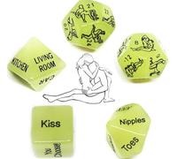 WreGmgg Dés Hexaèdres en Plastique avec composant phosphorescent 5 Pièces pour Illuminer De Bonnes Soirées De Jeu
