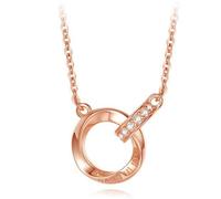 WreGmgg Double Breloque Élégante, Collier À Double Anneau De Style H