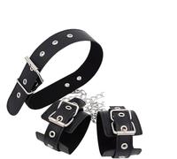 WreGmgg Ensemble Bracelet Et Collier en Cuir Noir, SéLection De Cuir De Vache De Haute Qualité, Design Simple mais sans Perdre De Mode, Taille Uniforme, IdéAl pour Les FêTes, Cadeau Original - Z