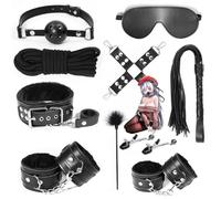 Wregmgg Ensemble De 10 PièCes En Cuir Noir Pour Le Fitness, Durable, Confortable Et Facile à Transporter -Z