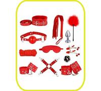 WreGmgg Ensemble De 12 PièCes en Cuir Rouge De Yoga Confortable Multifonctionnel, Housse De Ceinture De Formation en Cuir, Cadeau pour Les Couples - H