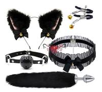 WreGmgg Ensemble De Jeu De RôLe, Ensemble Noir De 5 PièCes, pour Accessoires D'Activité D'IntéRieur - Q