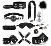 WreGmgg Ensemble De Nylon Doublé en Peluche De Fitness IntéRieur De 12 PièCes avec EntraîNeur De Hanche Et Masque pour Les Yeux - D14